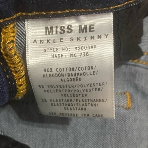 Miss Me Wander Lust Ankle Skinny Jeans Women’s‎ Size 25 - Picture 5 of 9